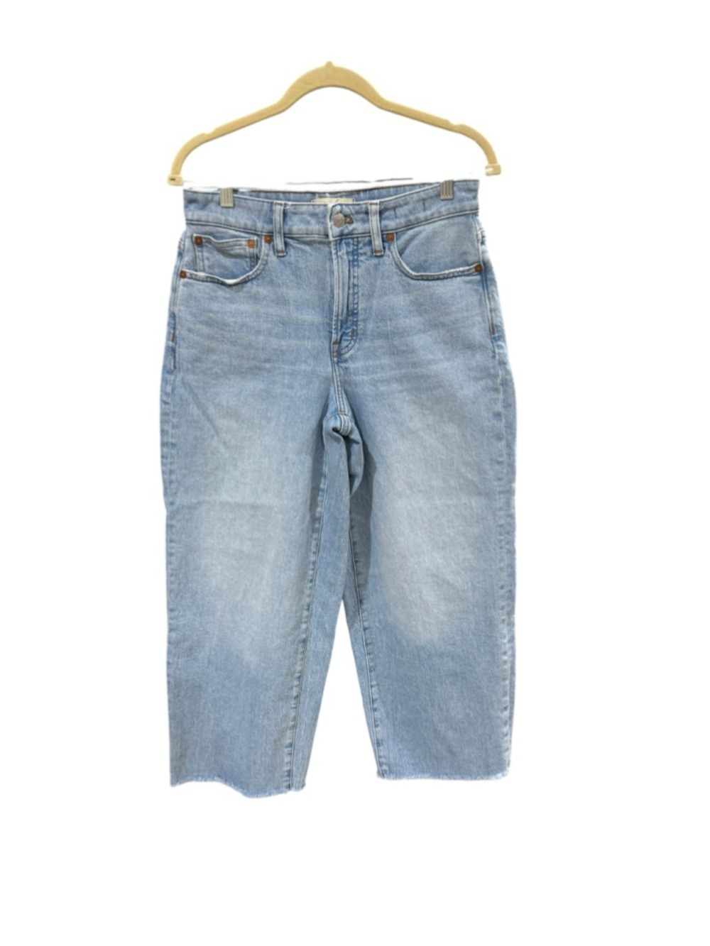 Women's Madewell The Curvy Perfect Vintage Wide-Leg Crop Jeans Size 28 Blue